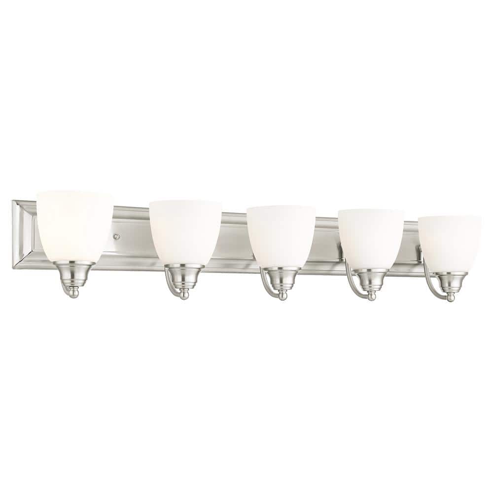 Fairbourne 5 Light Brushed Nickel Bath Vanity price history on PriceWatchPro