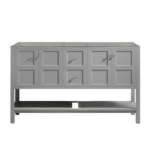 60 in. W x 22 in. D x 35 in. H Bath Vanity Cabinet without Top in D Gray Color