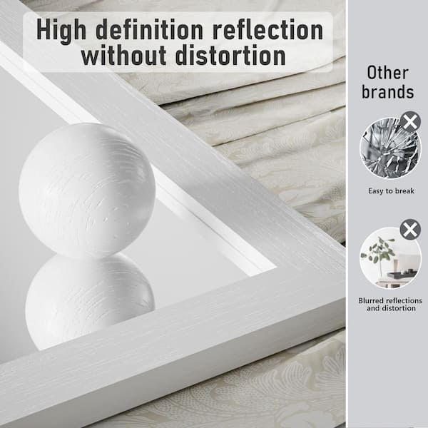 22 in. W x 30 in. H Large Square Mirrors Wood Framed Mirrors Wall Mirrors Bathroom Vanity Mirror Barn Mirror in White