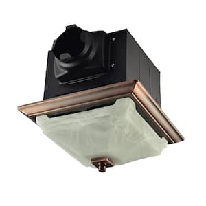 Decorative Oil Rubbed Bronze 110 CFM Ceiling Bath Fan with Light and Glass Globe