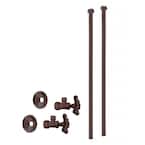 5/8 in. x 3/8 in. OD x 20 in. Bullnose Faucet Supply Line Kit with Cross Handle Angle Shut Off Valve, Oil Rubbed Bronze