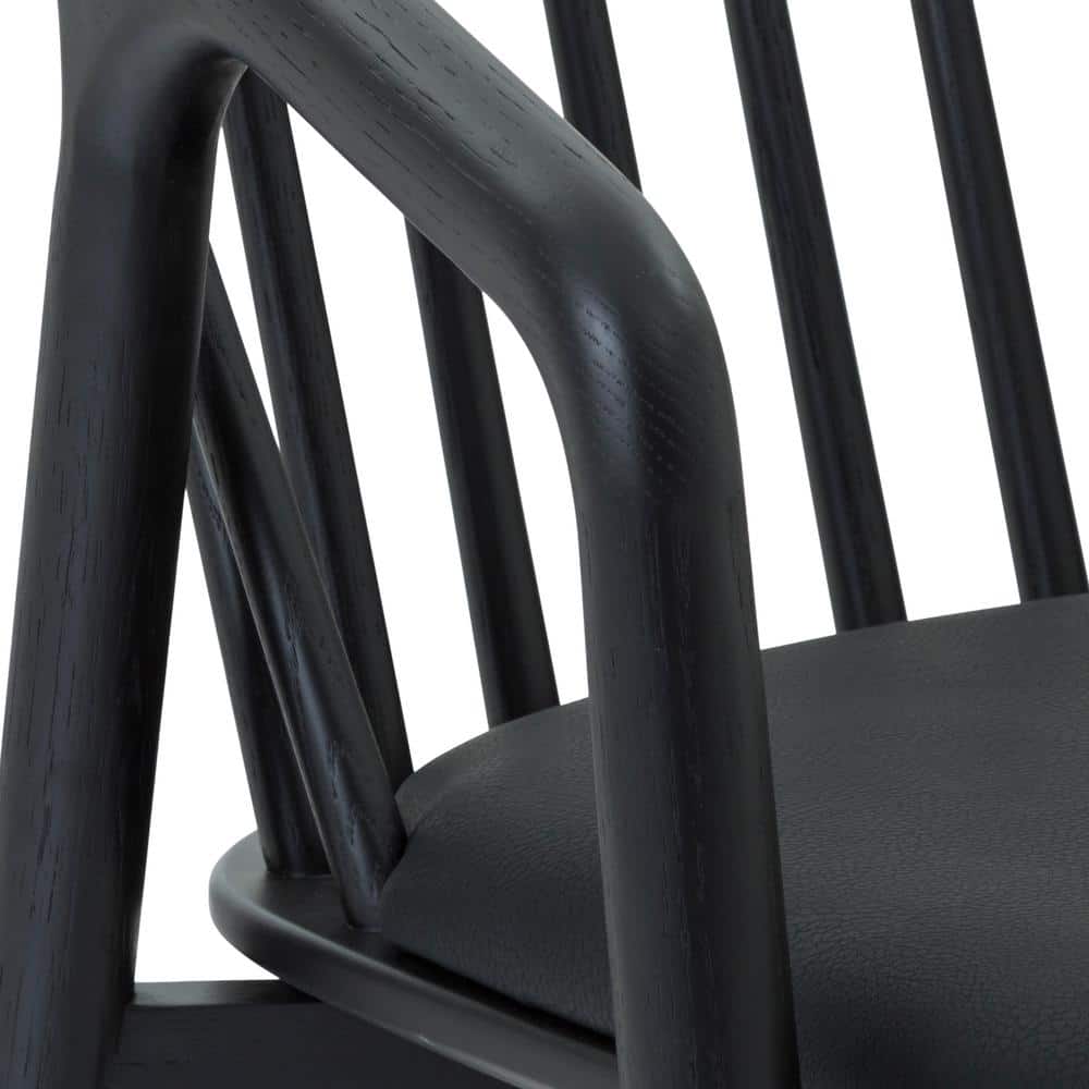 Markeith Black Oak and Faux Leather Counter Stool