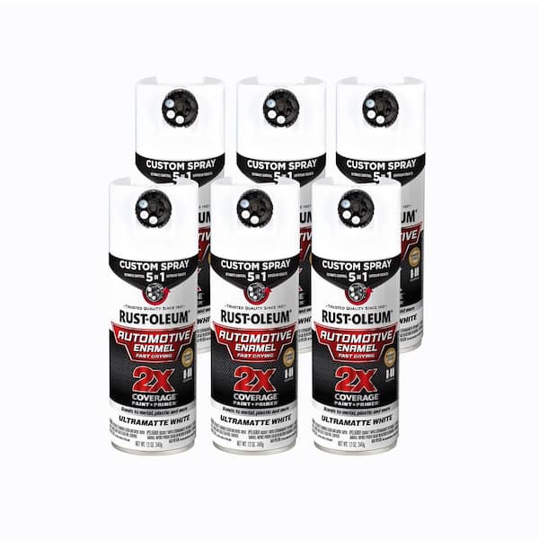 12 oz. Custom Spray 5-in-1 Matte White Spray Paint (Case of 6)
