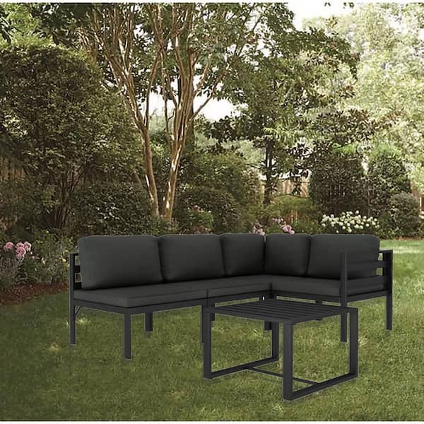 Gray Metal Modular With Cushion