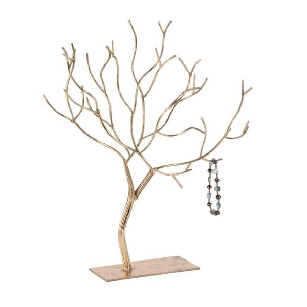 14.9 in. Gold Metal Jewelry Tree