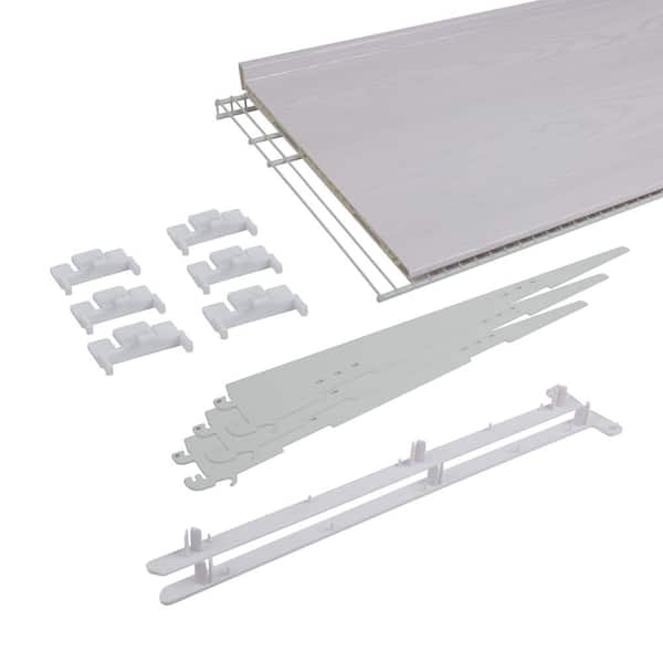 Genevieve White 1-Tier Plastic and Steel Closet Organization Shoe Rack (48 in. W x 16 in. D x 1 in. H)