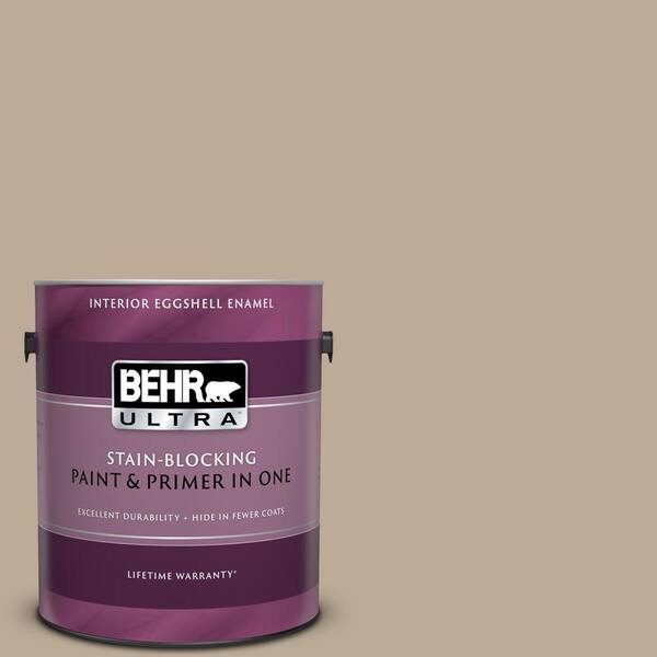 BEHR ULTRA 1 gal. #UL170-19 Nile Sand Eggshell Enamel Interior Paint and Primer in One