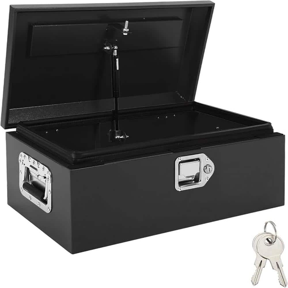 Steel Truck Bed Tool Box, 20 x12x9.6 in, Diamond Plate Under-Rail Storage Chest, Lockable, in Black price history on PriceWatchPro