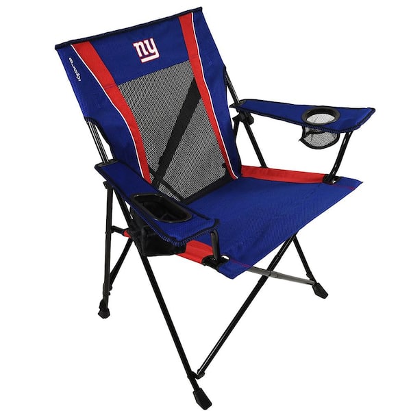 ITOPFOX Premium Pro Football New York Giants Dark Blue and Red Polyester Camping Chair with Cup Holder