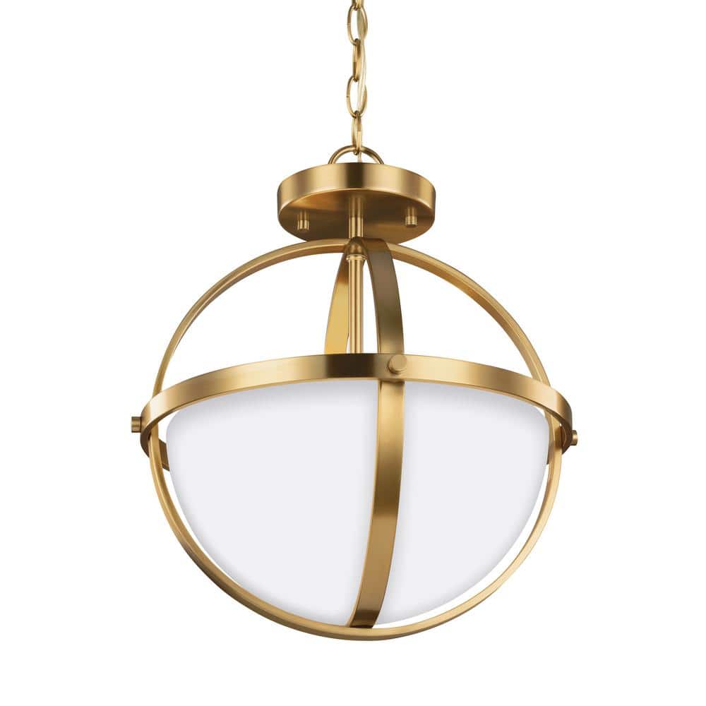 Alturas 2-Light Satin Brass Semi-Flushmount Convertible Pendant with LED Bulbs price history on PriceWatchPro