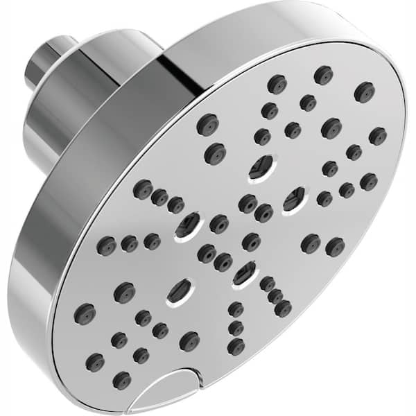 Delta Pivotal 5-Spray 6 in. Single Wall Mount Fixed Rain H2Okinetic Shower Head in Chrome