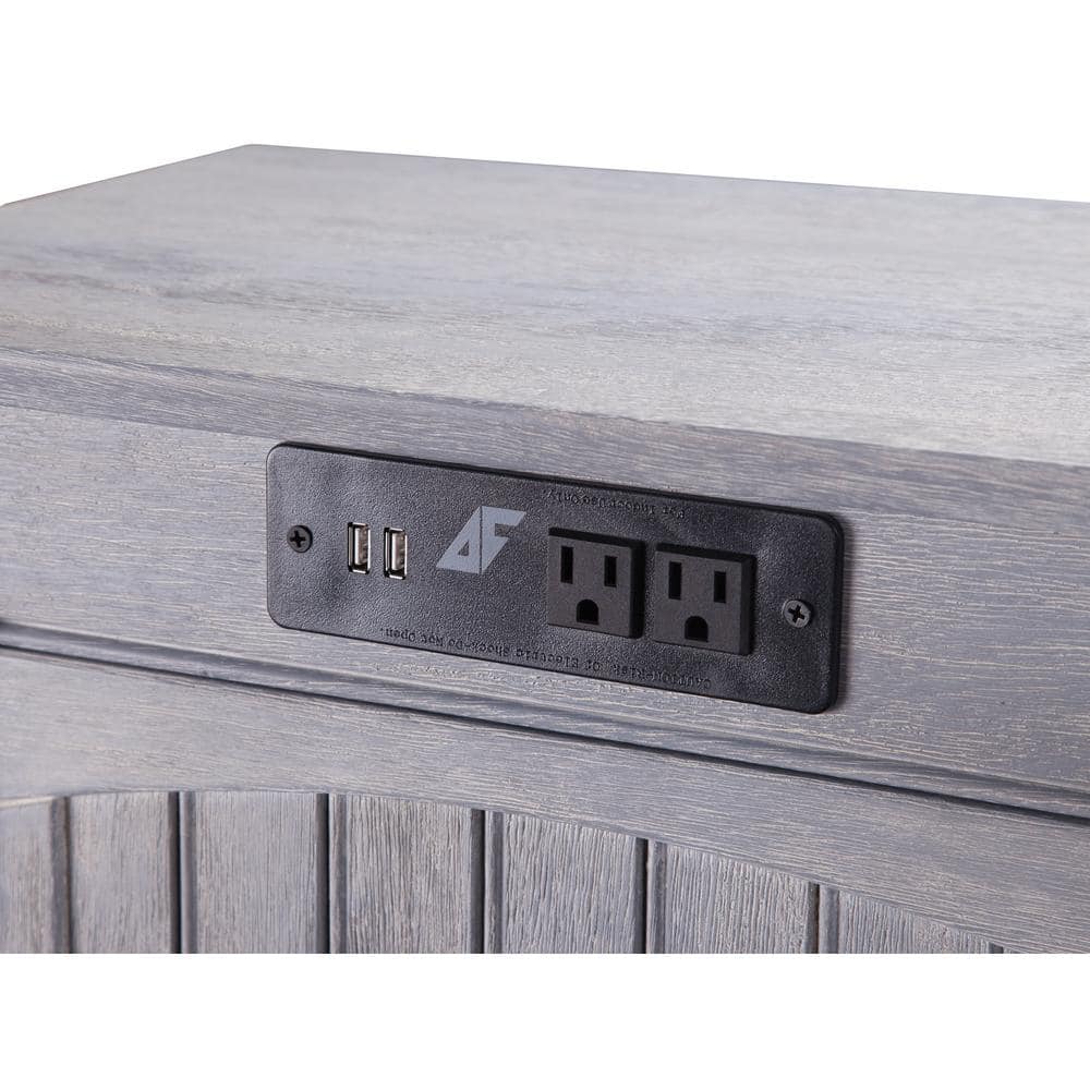 Driftwood Rectangular Eco-Friendly Hardwood End Table with USB Ports