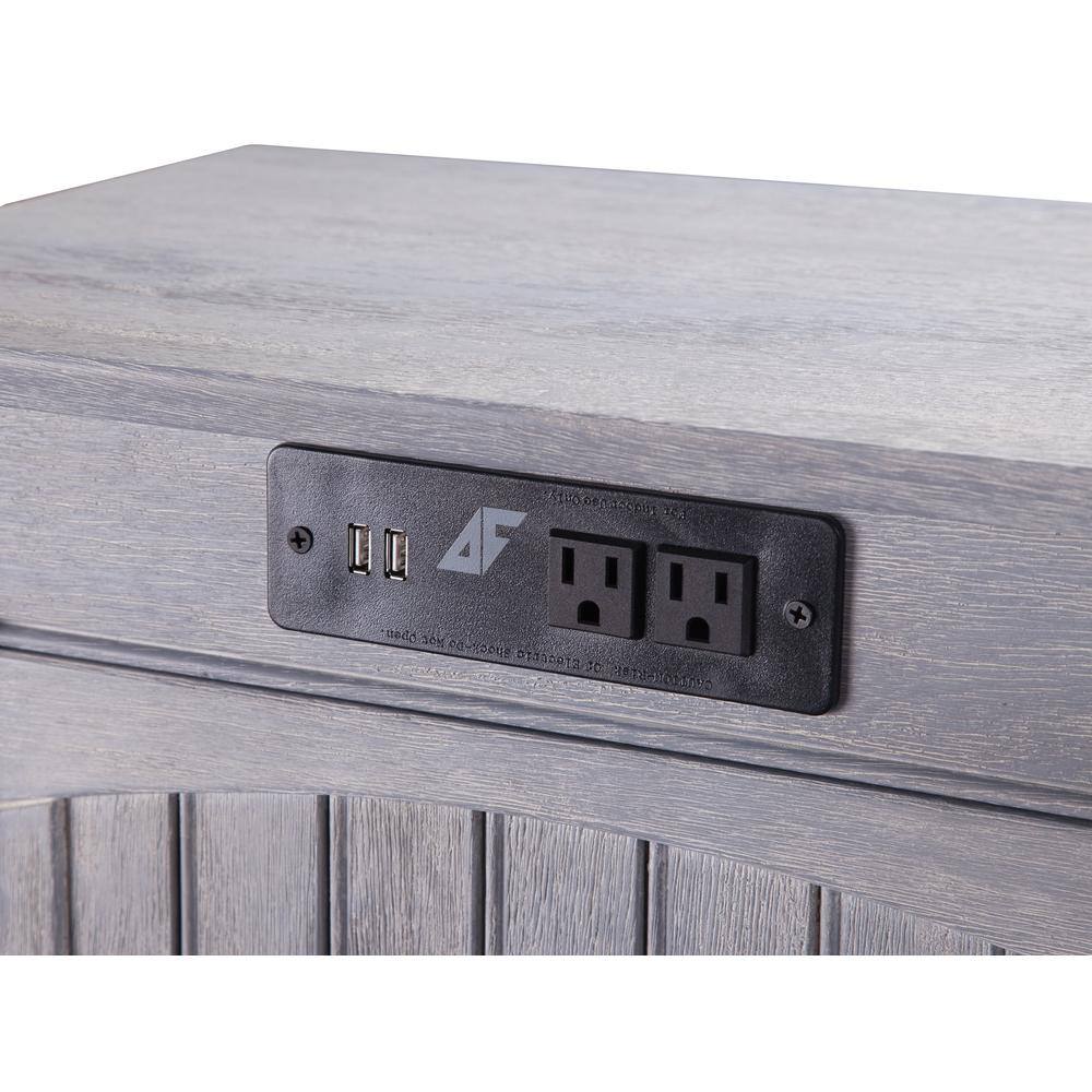 Driftwood Rectangular Eco-Friendly Hardwood End Table with USB Ports