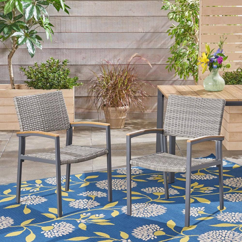 2-piece aluminum outdoor patio dining chairs, stylish and atmospheric desig