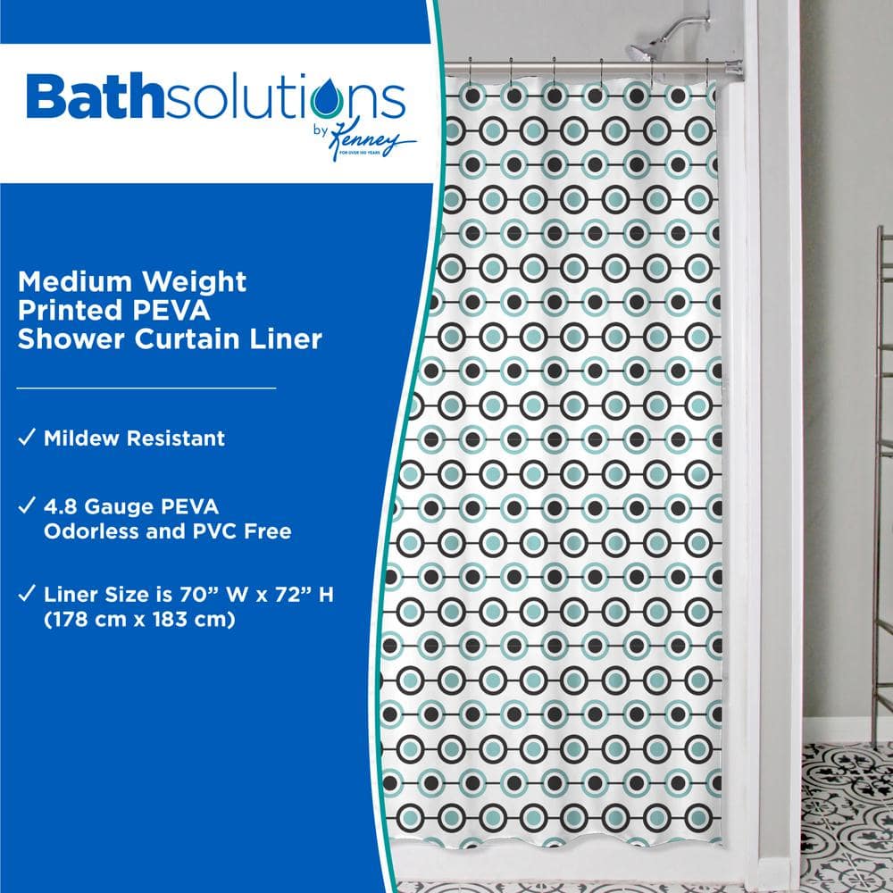 Medium Weight Decorative PEVA Shower Curtain Liner with Dots