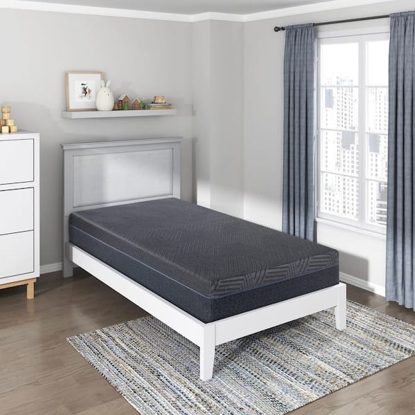 Full Soft 11  in. Twin Size Mattress Green Tea Gel-Infused Memory Foam Mattress, Gray, Mattress in a Box