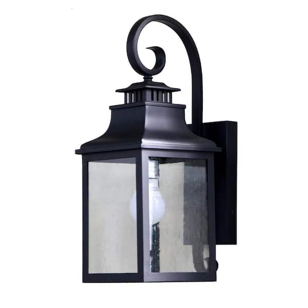 Unbranded Gail Black Dusk to Dawn Outdoor Hardwired Lantern Sconce