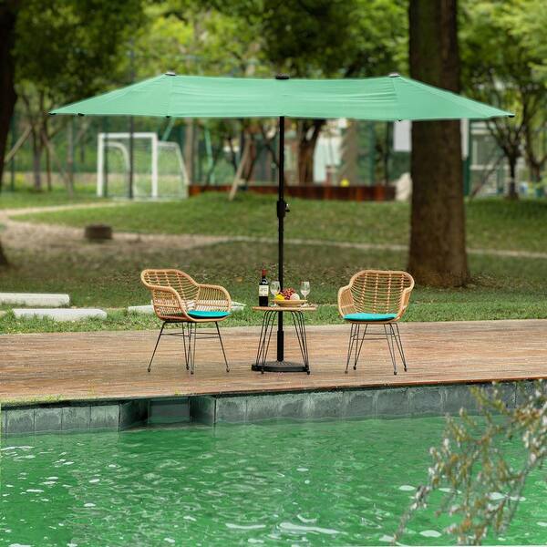 Jushua 13 x 6.5 ft. Metal Rectangular Market Patio Umbrella with