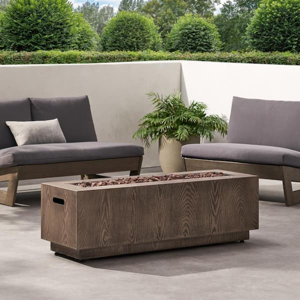 50,000 BTU 48 in. W Rectangular Iron Outdoor Propane Gas Fire Pit Table