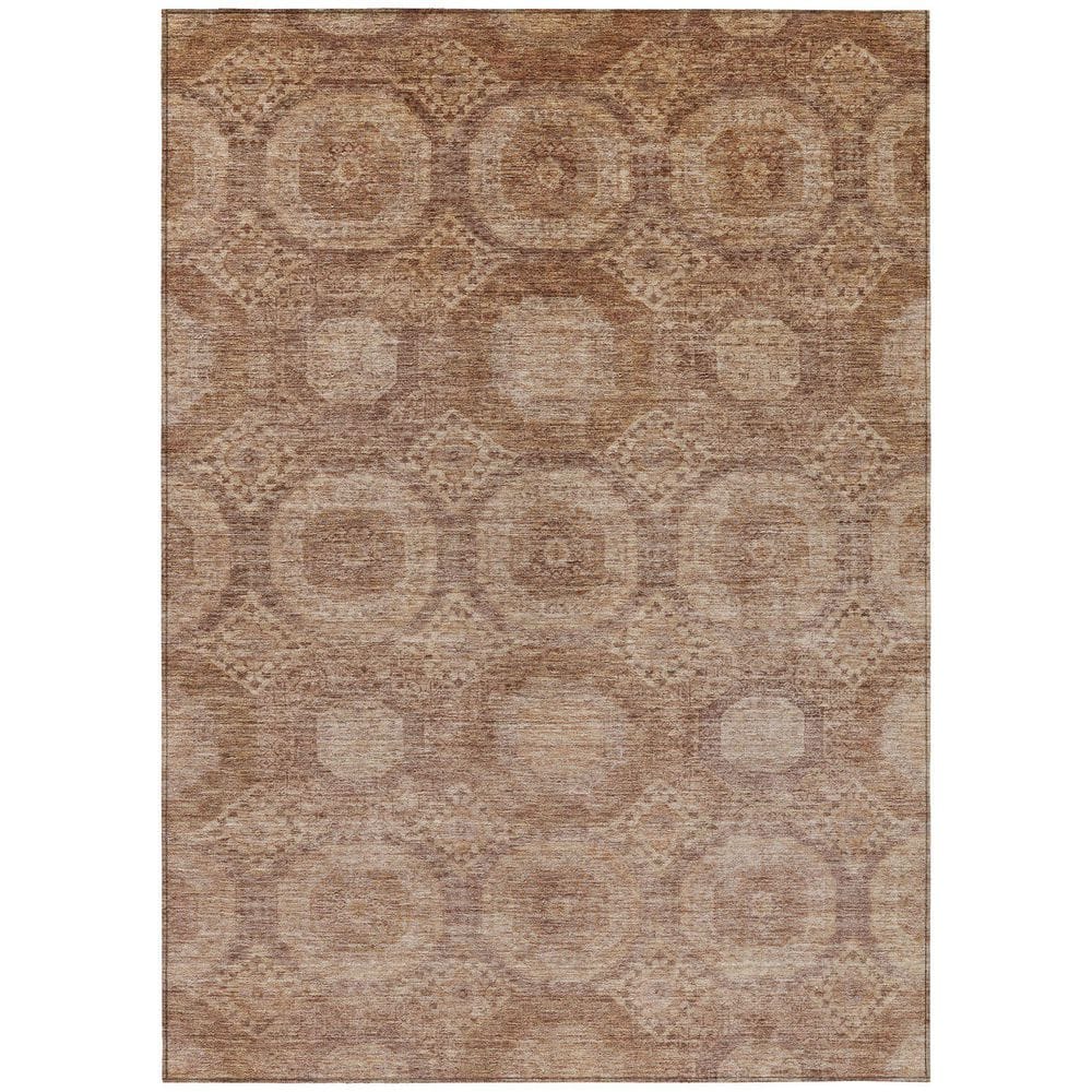 Chantille Machine Washable Indoor/Outdoor Abstract ACN1925 Copper 3 ft. x 5 ft. Area Rug price history on PriceWatchPro
