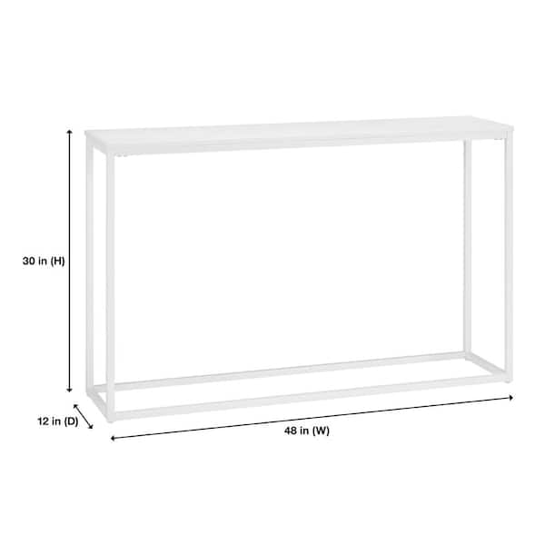 Donnelly White Console Table with White Wood Top (48 in. W)