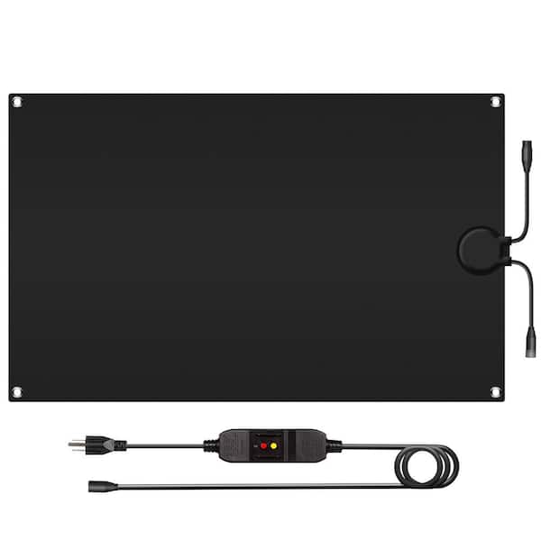 Unbranded Snow Melting Black 30 in. x 48 in. Rubber Graphene Heated 3-in-Melting Speed Outdoor Mats