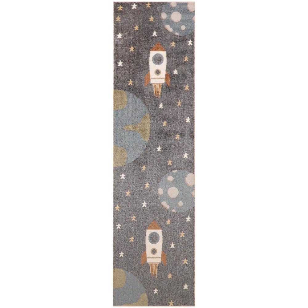 Astra Machine Washable Sky Blue 2 ft. x 6 ft. Graphic Contemporary Runner Area Rug price history on PriceWatchPro