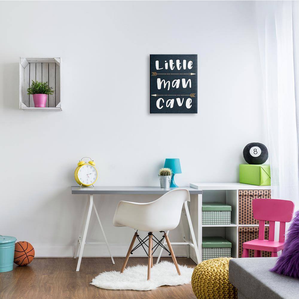 Little Man Cave Arrows Dark Canvas Wall Art for Kids Nursery
