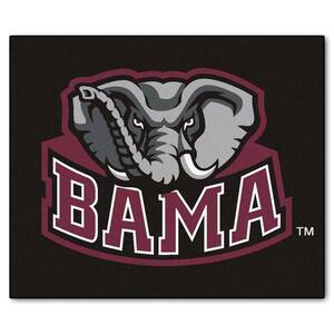 NCAA University of Alabama Black 5 ft. x 6 ft. Indoor/Outdoor Tailgater Area Rug