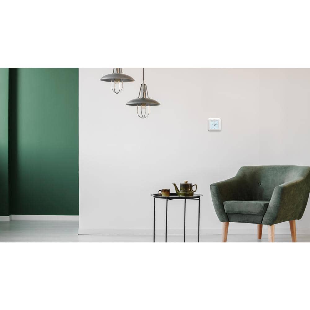 White Square Digital Touchscreen Programmable Thermostat
