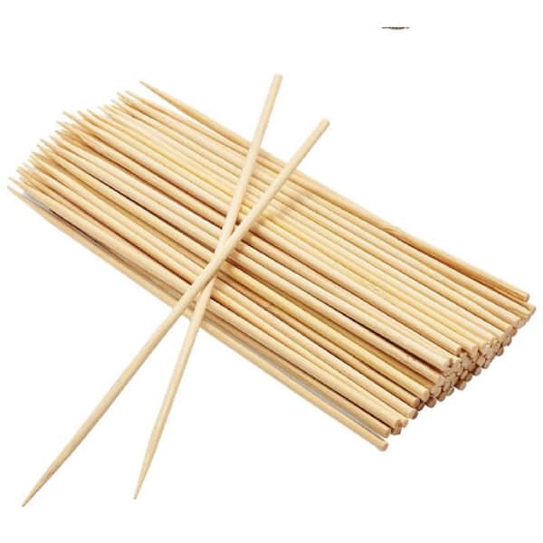 Wellco 16 in. Bamboo Skewers With 65.6 ft. Long Twine 5 mm Thick Round For Kabobs Cooking Accessory (50-Pieces)