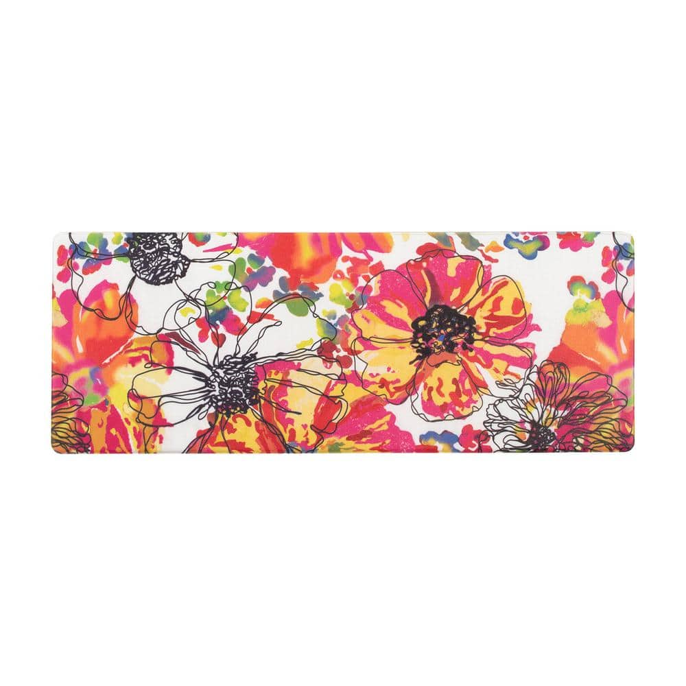World Rug Gallery Multi 18 in. x 47 in. Modern Bright Flowers Anti