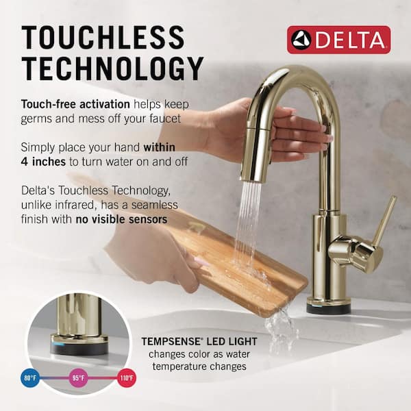 Trinsic Touch2O with Touchless Technology Single Handle Bar Faucet in Polished Nickel