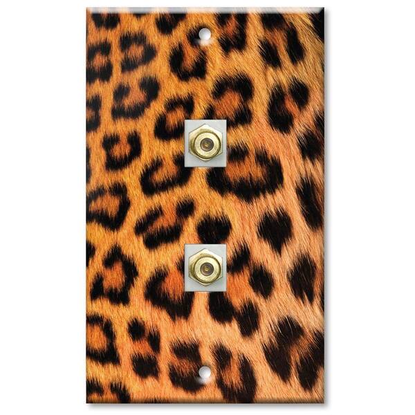 Art Plates Leopard Fur Print 2 Cable Wall Plate