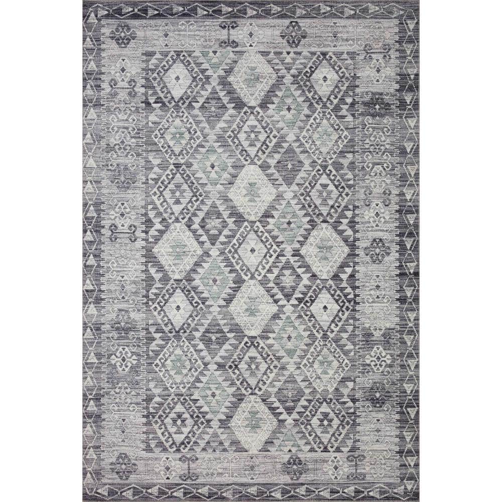 Zion Charcoal Slate Southwestern Rectangular Rug, 2'3" x 3'9"