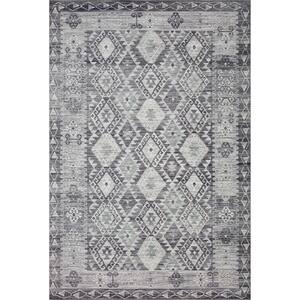 Zion Charcoal/Slate 8 ft. 6 in. x 11 ft. 6 in. Southwestern Tribal Printed Area Rug