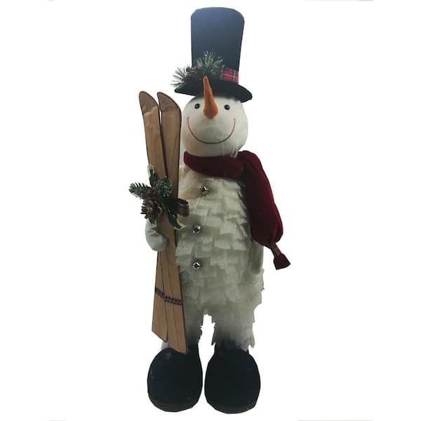 Christmas Time 30 in. Christmas Plush Snowman with Skis CT-SNWM030 