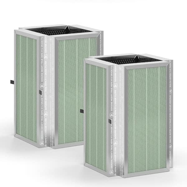 Medify MA-50 Genuine Replacement Filter : H14 HEPA, and Activated Carbon for 99.9% Removal : 2-Pack