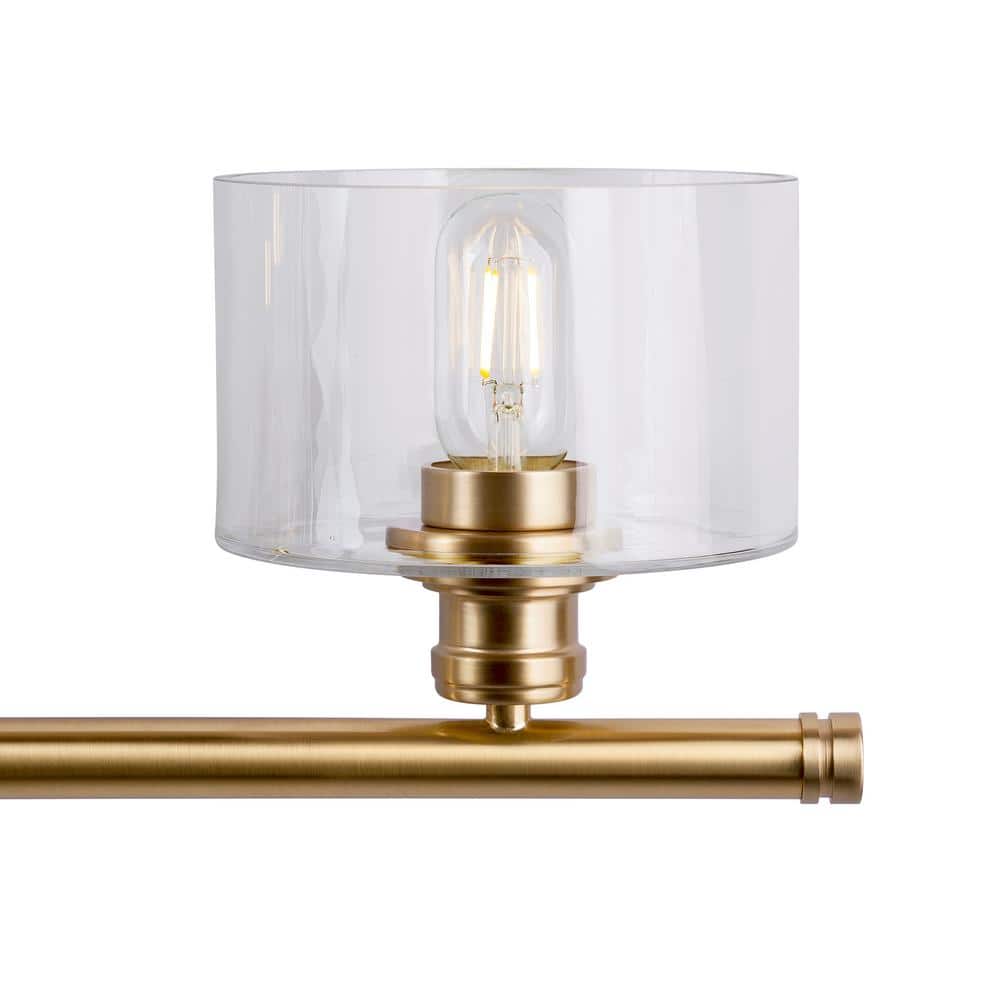 Zane 44.75" Gold and Black Steel Vanity Light
