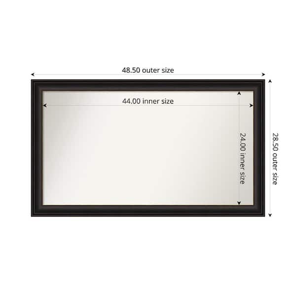 Amanti Art Trio Oil Rubbed Bronze 48.5 in. x 28.5 in. Custom Non-Beveled Recycled Polystyrene Framed Bathroom Vanity Wall Mirror
