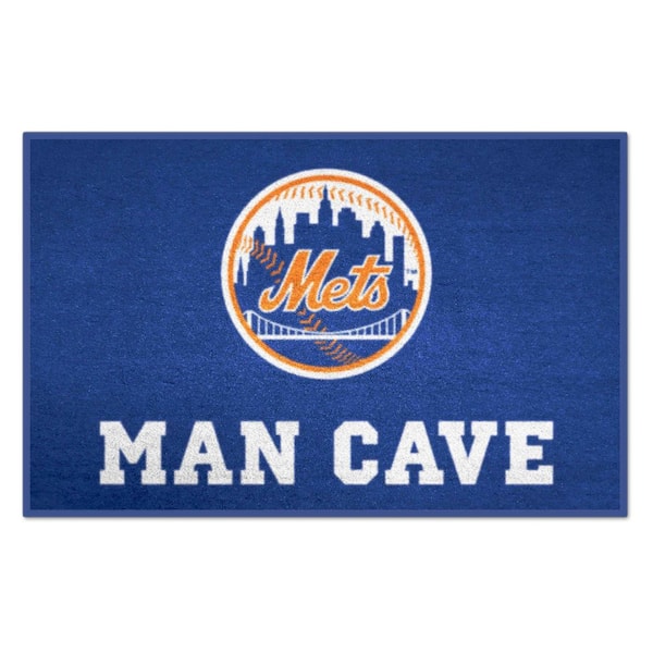 FANMATS New York Mets Man Cave Blue 1.5 ft. x 2.5 ft. Starter Area Rug