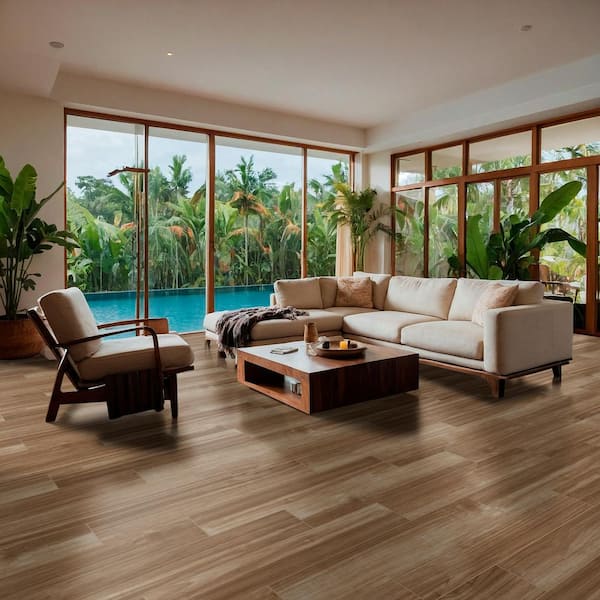 MSI Havenwood Saddle 8 in. x 36 in. Matte Porcelain Wood Look