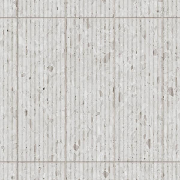Marbilia Fluted Terrazo White 16 in. x 47 in. Porcelain Wall Tile (15.66 sq. ft. /Case)