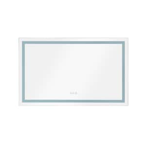 48 in. W x 36 in. H Large Rectangular Aluminium Framed Wall Mounted Anti-Fog Bathroom Vanity Mirror in White with Lights