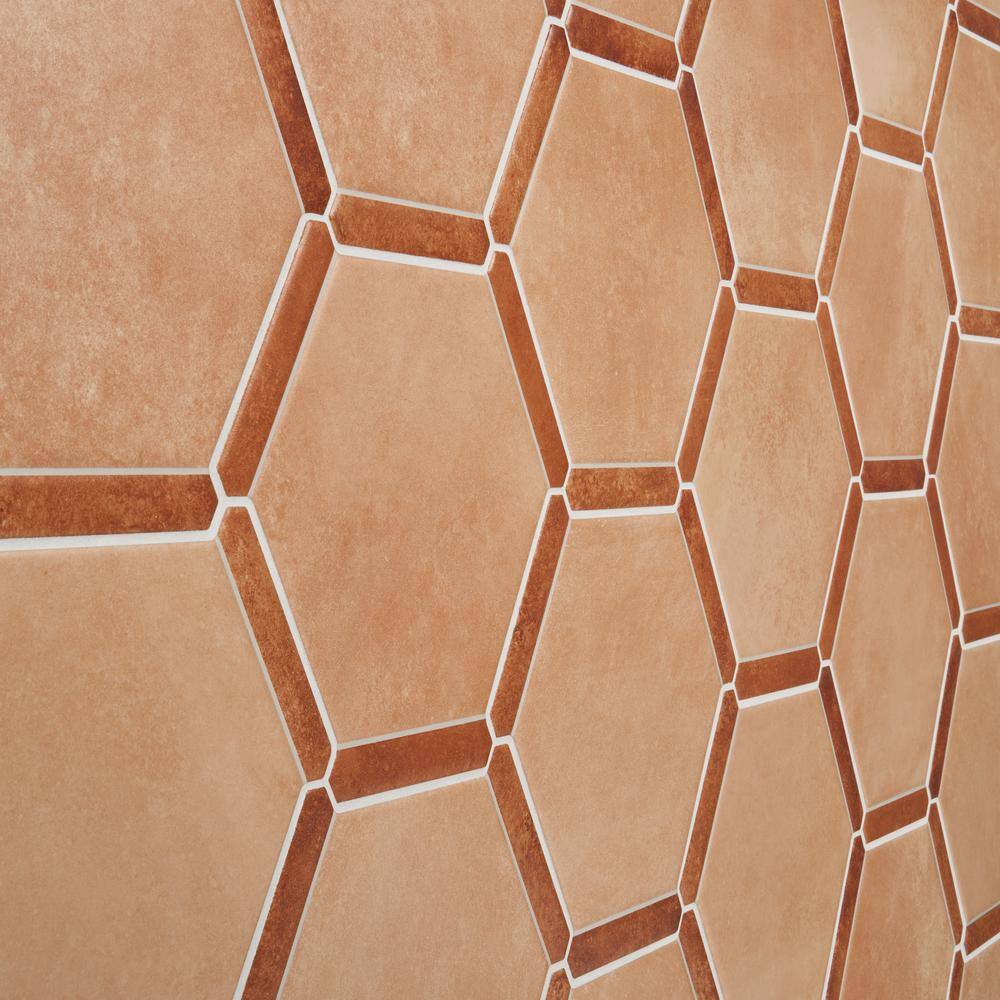 Samara Terracotta Hexagon Matte Porcelain Tile Set