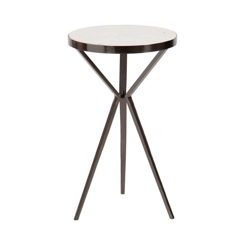 Gribben 14 in. White Round Marble End Table price history on PriceWatchPro