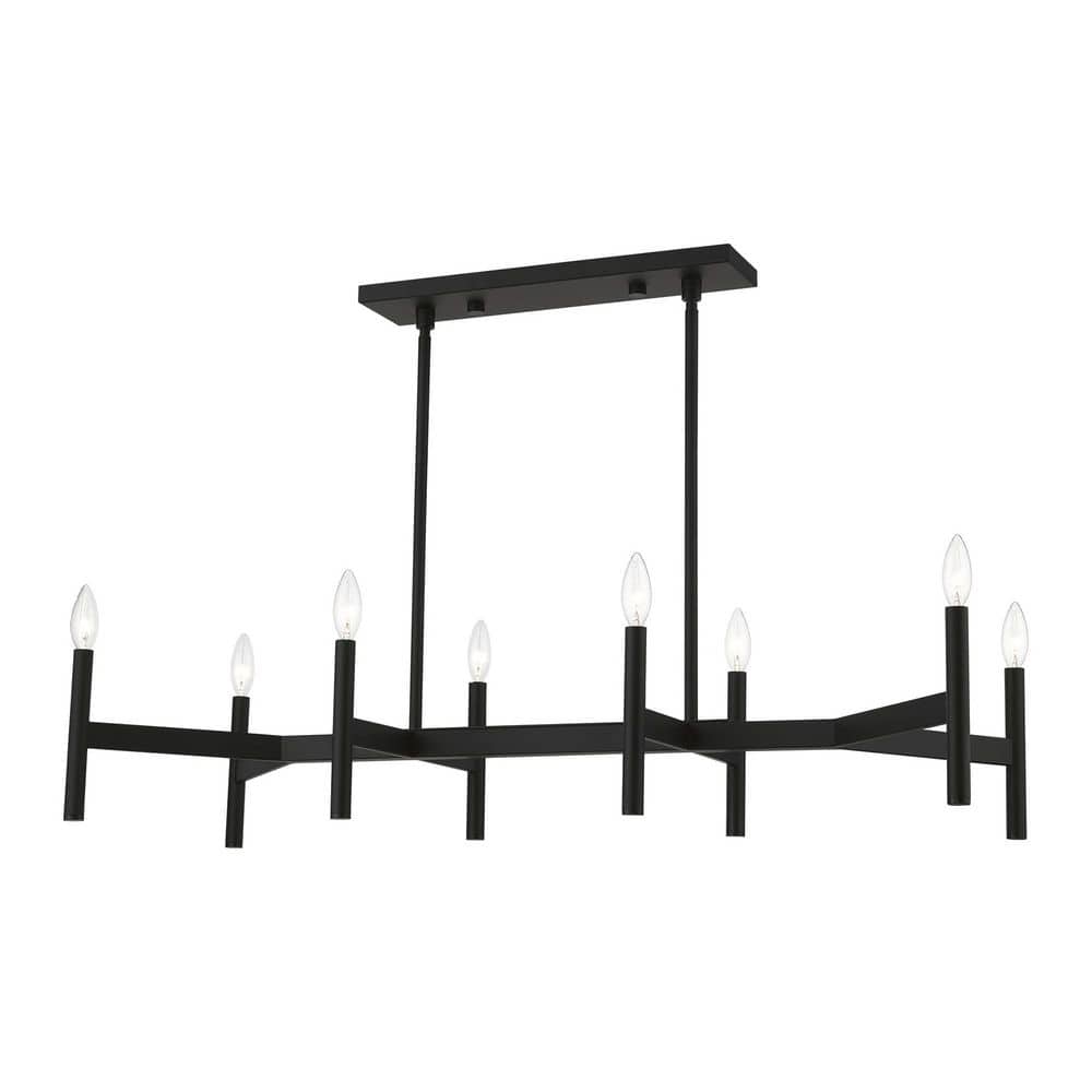 Copenhagen Black Steel 8-Light Candelabra Chandelier