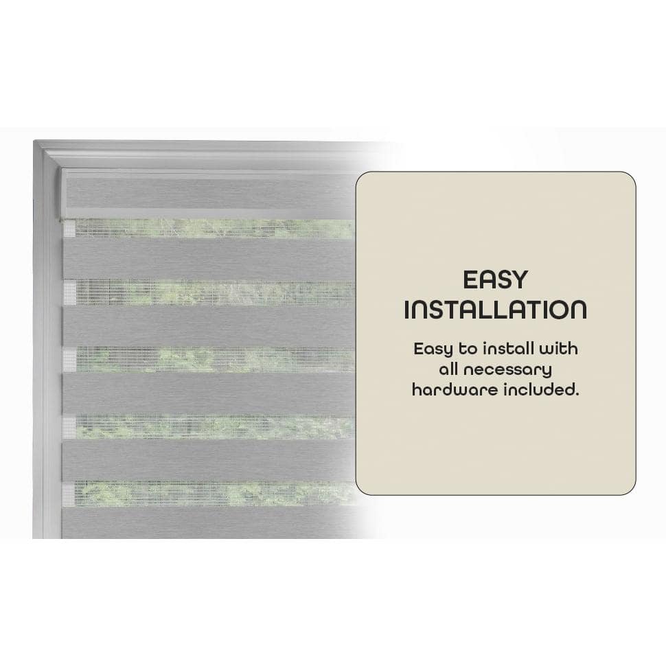 Celestial 35x72 Gray Sheer Cordless Double Layered Shade