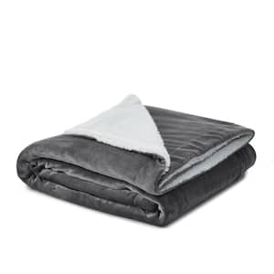 Charlie Dark Slate Gray Solid Color Polyester Throw Blanket