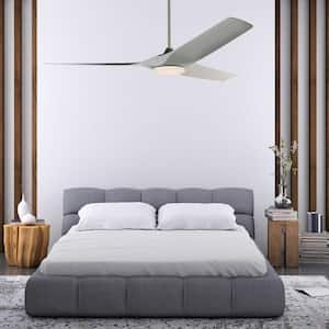 Gossamer 60 in. Integrated LED Indoor Brushed Nickel Ceiling Fan with Remote Control and White Color Changing Light Kit